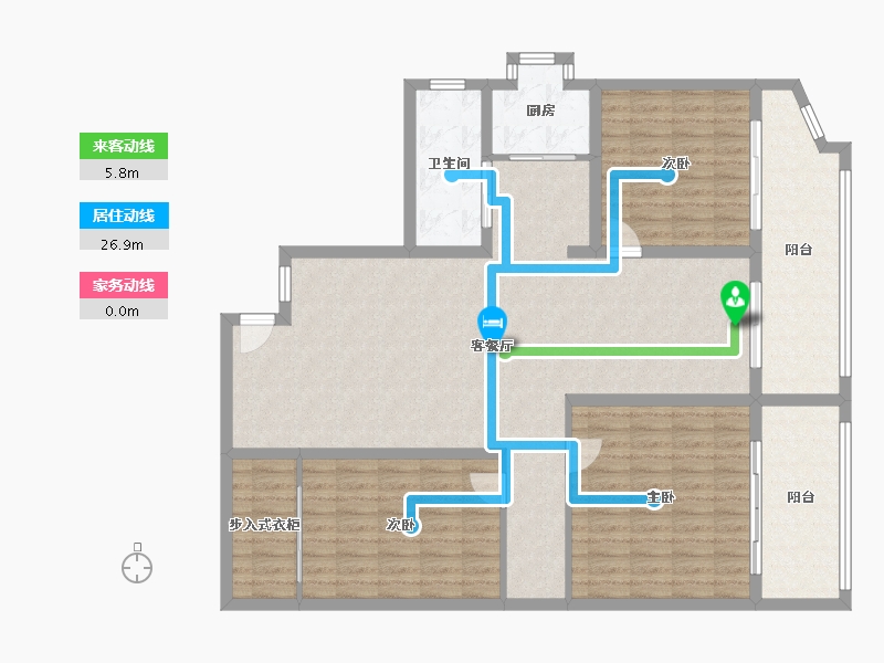 湖北省-武汉市-水利厅宿舍(中南二路)-94.40-户型库-动静线