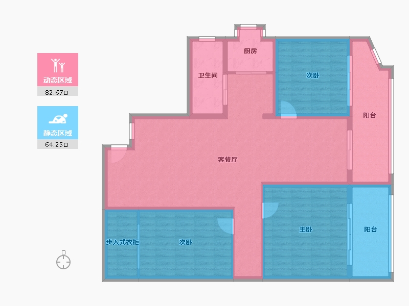 湖北省-武汉市-水利厅宿舍(中南二路)-94.40-户型库-动静分区