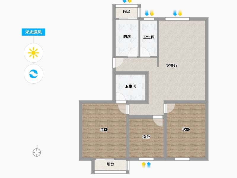 天津-天津市-新世纪城-91.11-户型库-采光通风