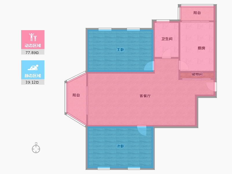 天津-天津市-书香园-106.85-户型库-动静分区