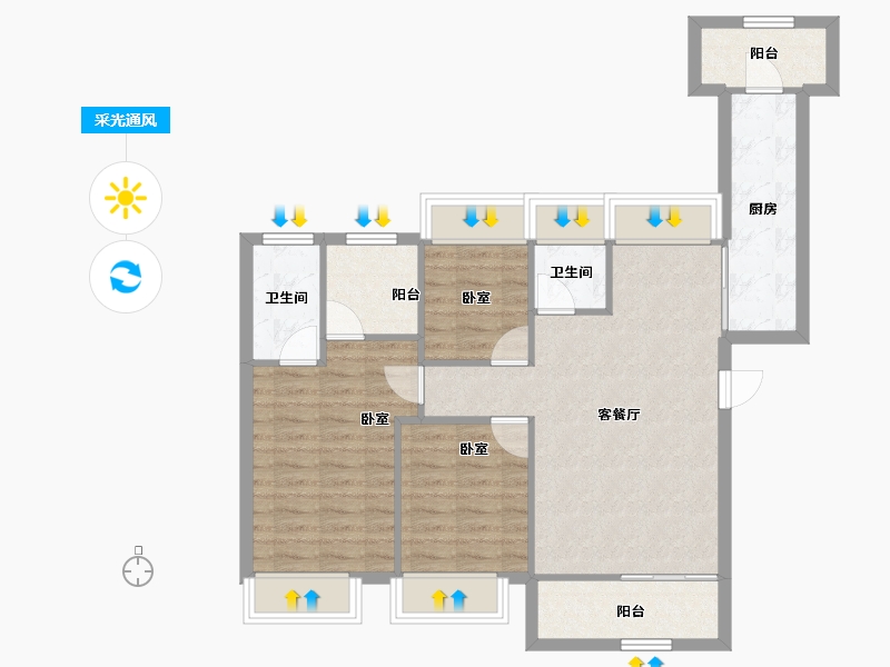 广东省-惠州市-南国园-80.86-户型库-采光通风