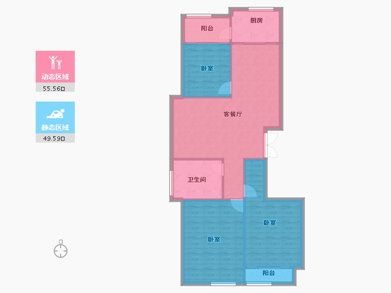 浙江省-宁波市-永佳苑-96.84-户型库-动静分区