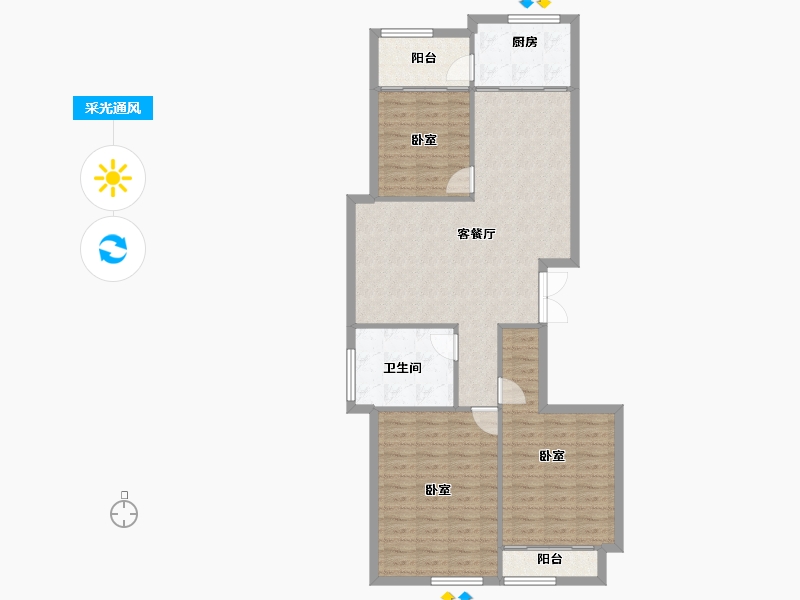 浙江省-宁波市-永佳苑-96.84-户型库-采光通风