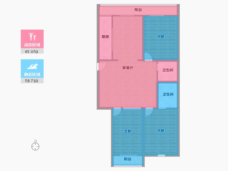 天津-天津市-书香园-112.05-户型库-动静分区