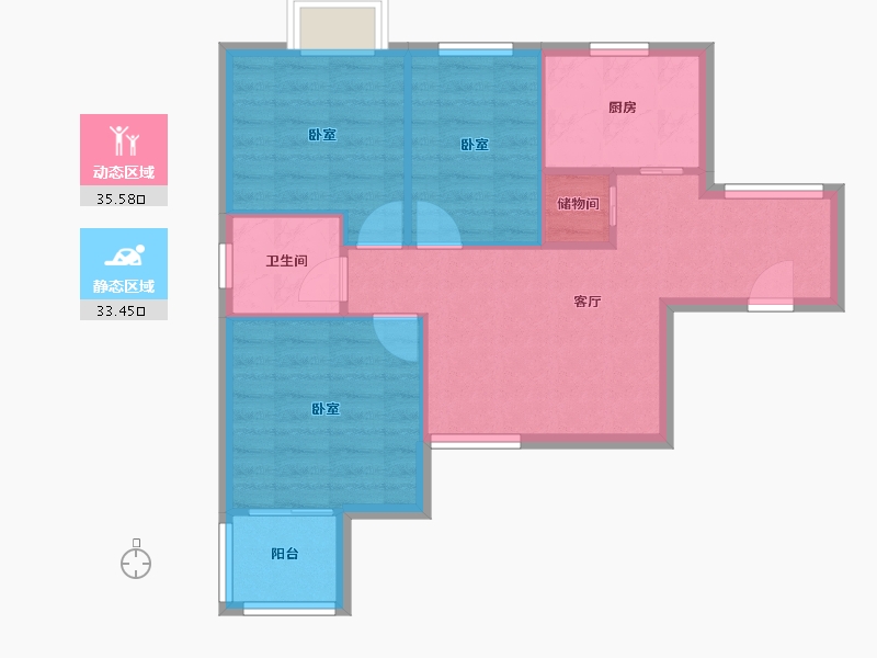 上海-上海市-逸庭苑-61.96-户型库-动静分区