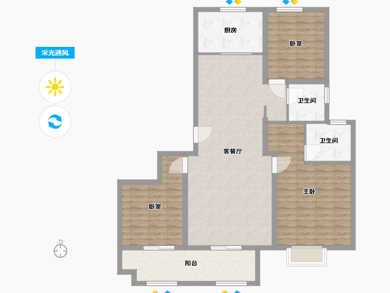 山东省-枣庄市-鼎祥诚园-111.58-户型库-采光通风