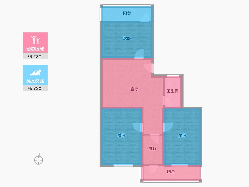 天津-天津市-荣泰公寓-77.49-户型库-动静分区