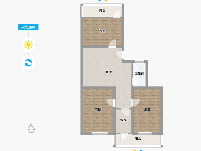 天津-天津市-荣泰公寓-77.49-户型库-采光通风