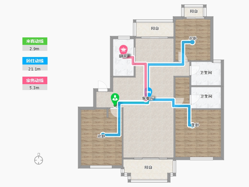 上海-上海市-乐康苑-103.04-户型库-动静线