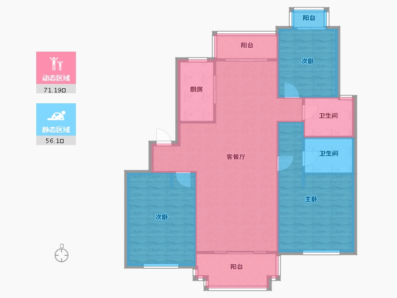 上海-上海市-乐康苑-103.04-户型库-动静分区