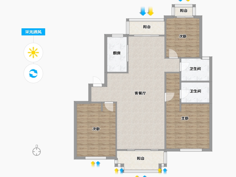 上海-上海市-乐康苑-103.04-户型库-采光通风