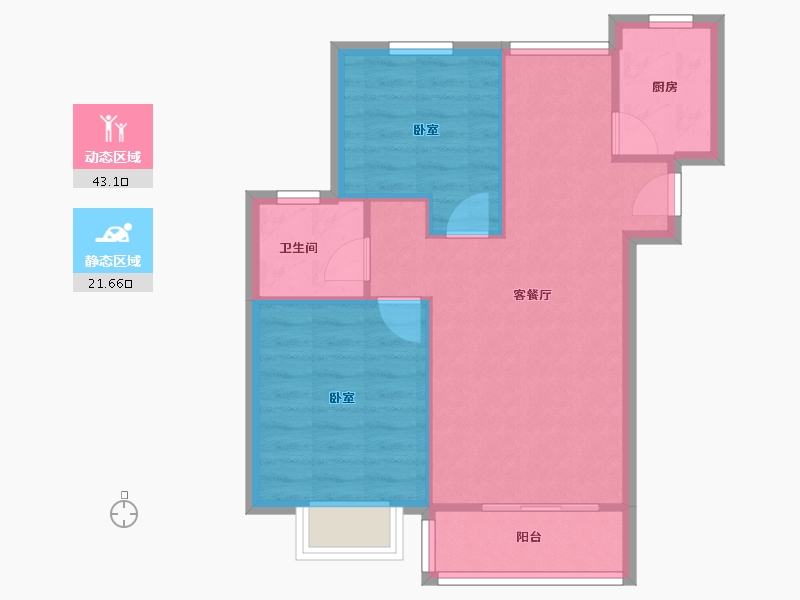 上海-上海市-浦东新区金顺佳苑-58.54-户型库-动静分区