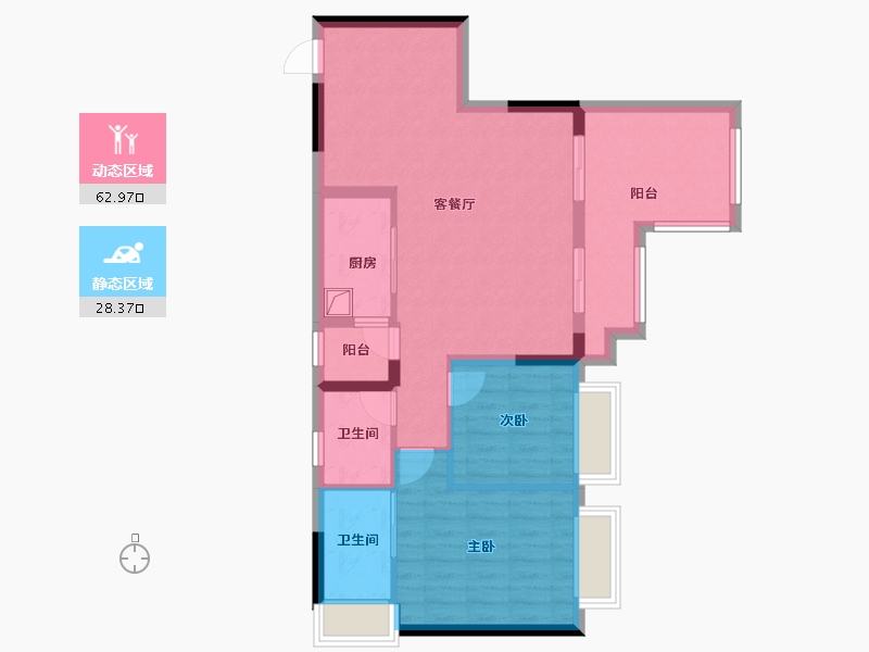 重庆-重庆市-保亿御景玖园-79.66-户型库-动静分区