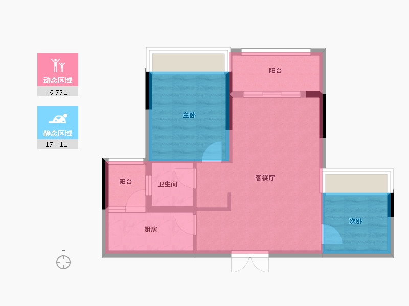 重庆-重庆市-海成云境-57.00-户型库-动静分区