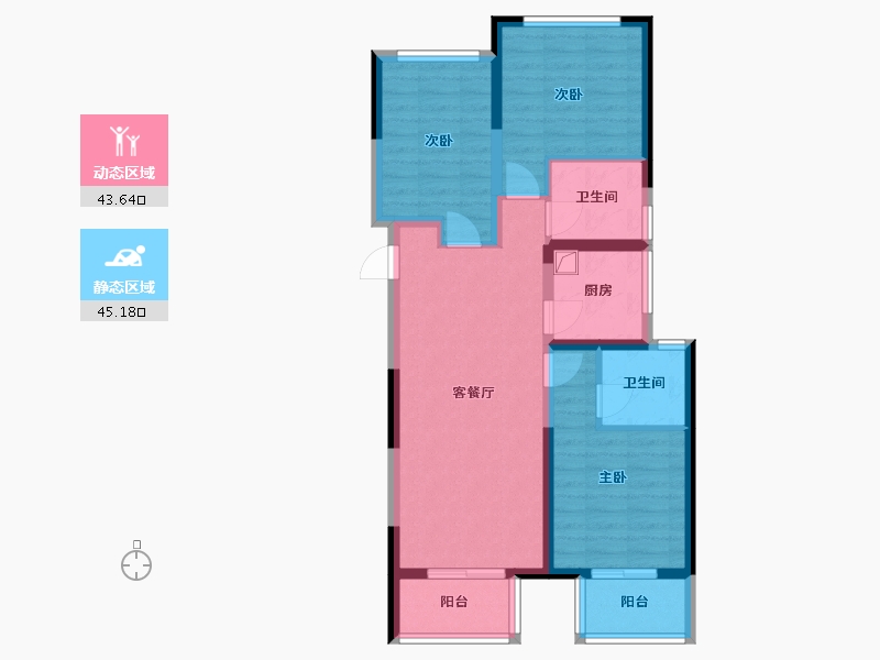 河南省-郑州市-大正水晶森林-84.46-户型库-动静分区