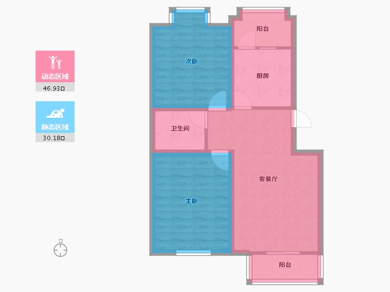 天津-天津市-第六大道大洋嘉园-68.59-户型库-动静分区