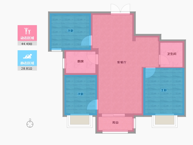 河北省-邢台市-新华里188-83.10-户型库-动静分区