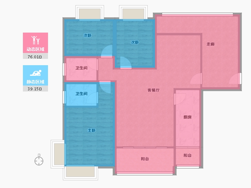 广东省-珠海市-钰海山庄-103.16-户型库-动静分区