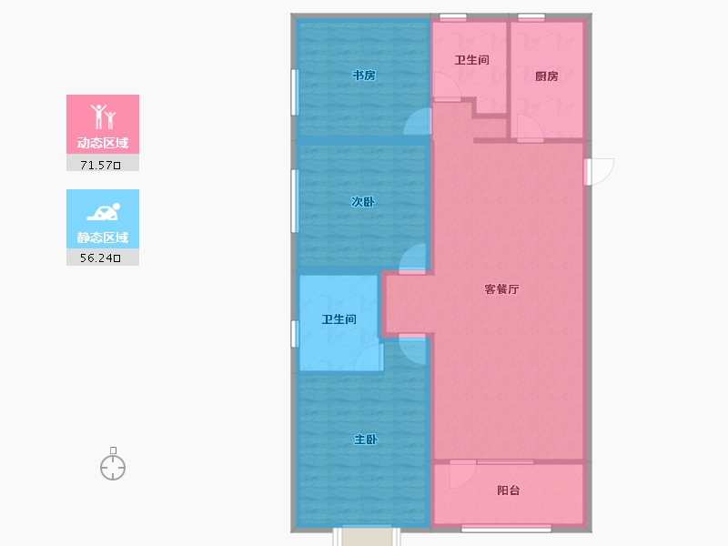 山东省-青岛市-融创维多利亚湾-116.03-户型库-动静分区