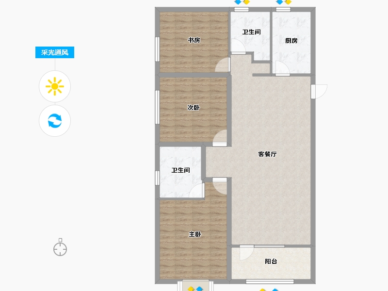 山东省-青岛市-融创维多利亚湾-116.03-户型库-采光通风