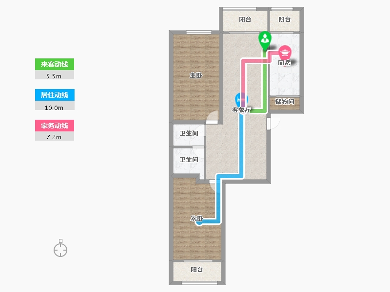 天津-天津市-书香园-96.44-户型库-动静线