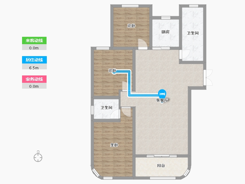 河北省-廊坊市-晨景花园-105.76-户型库-动静线