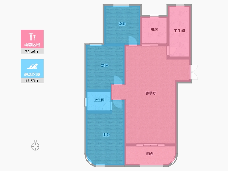 河北省-廊坊市-晨景花园-105.76-户型库-动静分区