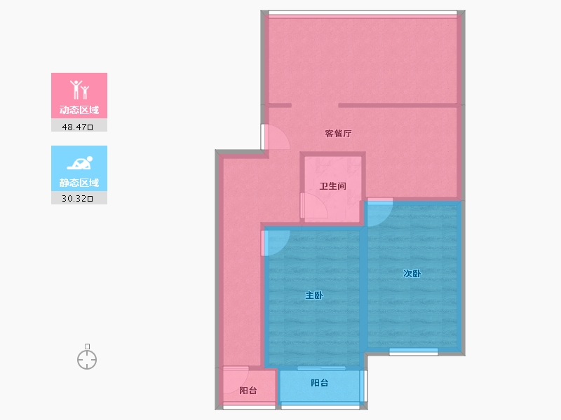 天津-天津市-荣泰公寓-69.83-户型库-动静分区