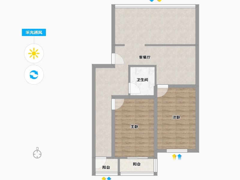 天津-天津市-荣泰公寓-69.83-户型库-采光通风