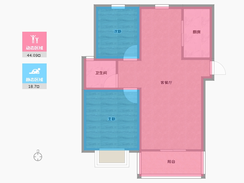 江苏省-苏州市-湖滨华城富贵苑-55.81-户型库-动静分区