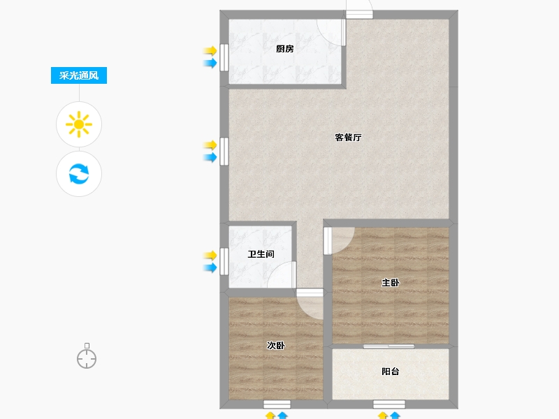 上海-上海市-香港丽园-68.76-户型库-采光通风