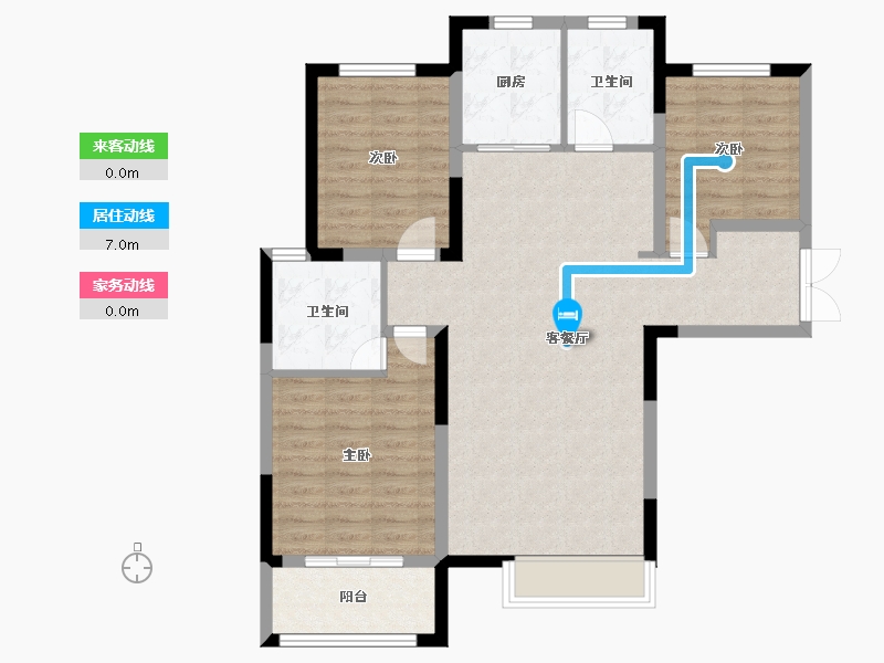 河北省-邢台市-北湖青城-110.00-户型库-动静线