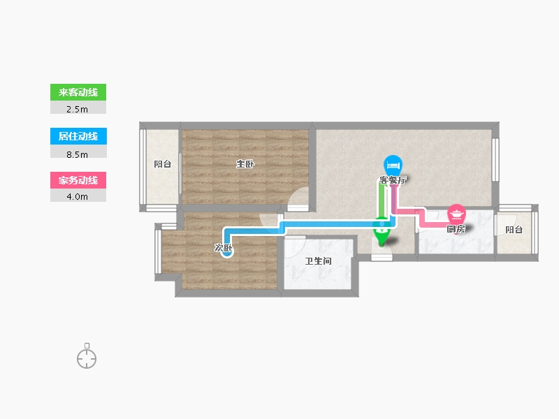 天津-天津市-惠安花园-63.45-户型库-动静线