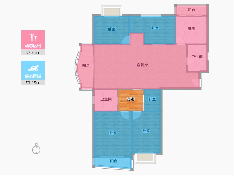 上海-上海市-曹阳家园区-115.56-户型库-动静分区