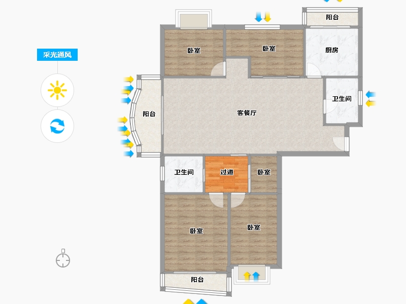 上海-上海市-曹阳家园区-115.56-户型库-采光通风