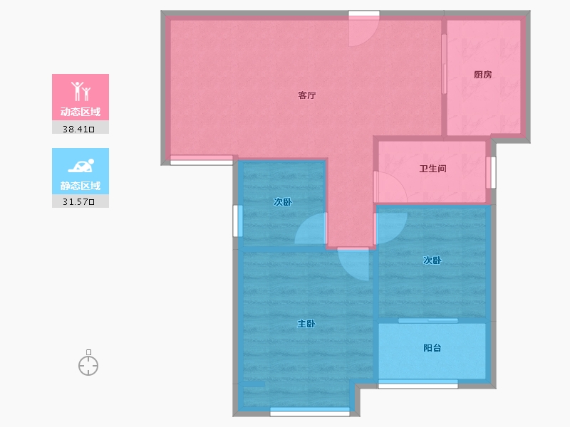 河南省-郑州市-中岳俪景湾-63.42-户型库-动静分区