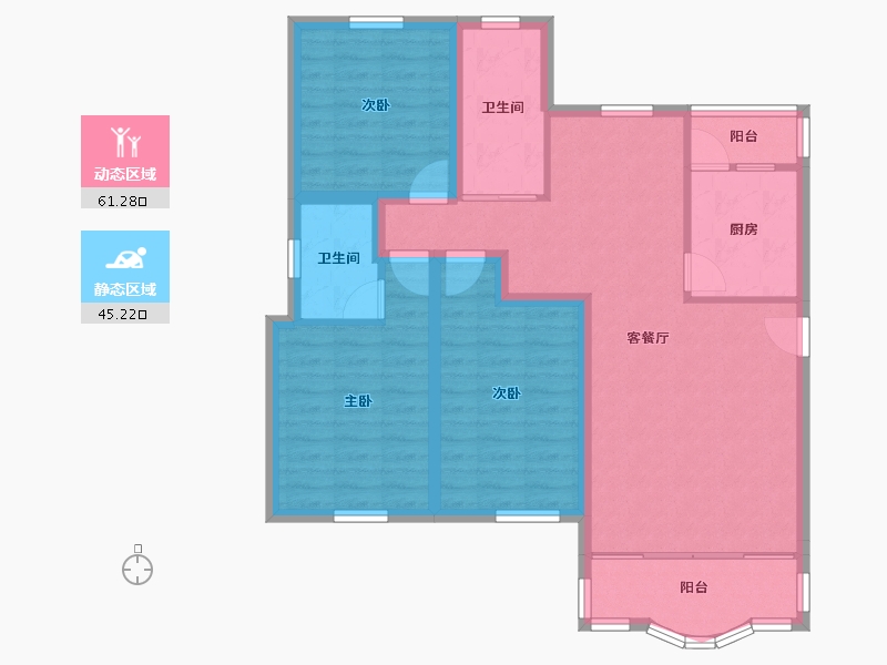 上海-上海市-天鼎-95.37-户型库-动静分区