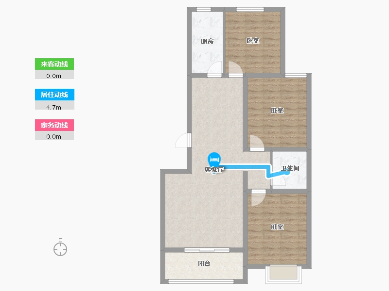 河北省-沧州市-御景嘉园-88.80-户型库-动静线