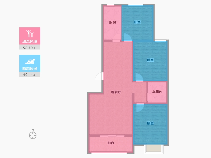 河北省-沧州市-御景嘉园-88.80-户型库-动静分区