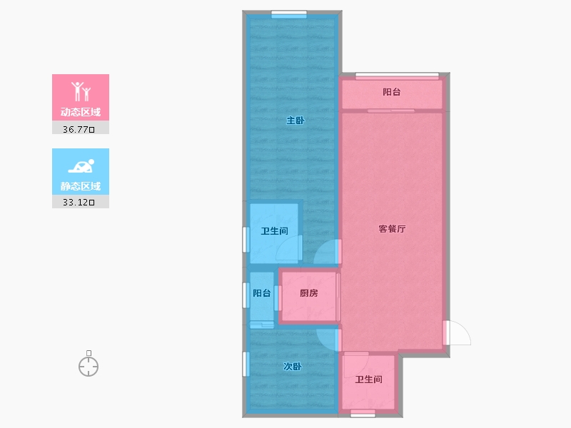 广东省-深圳市-福保桂花苑-61.77-户型库-动静分区