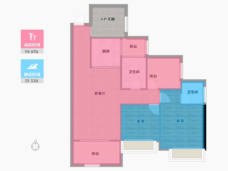 广西壮族自治区-南宁市-天湖御林湾-80.67-户型库-动静分区