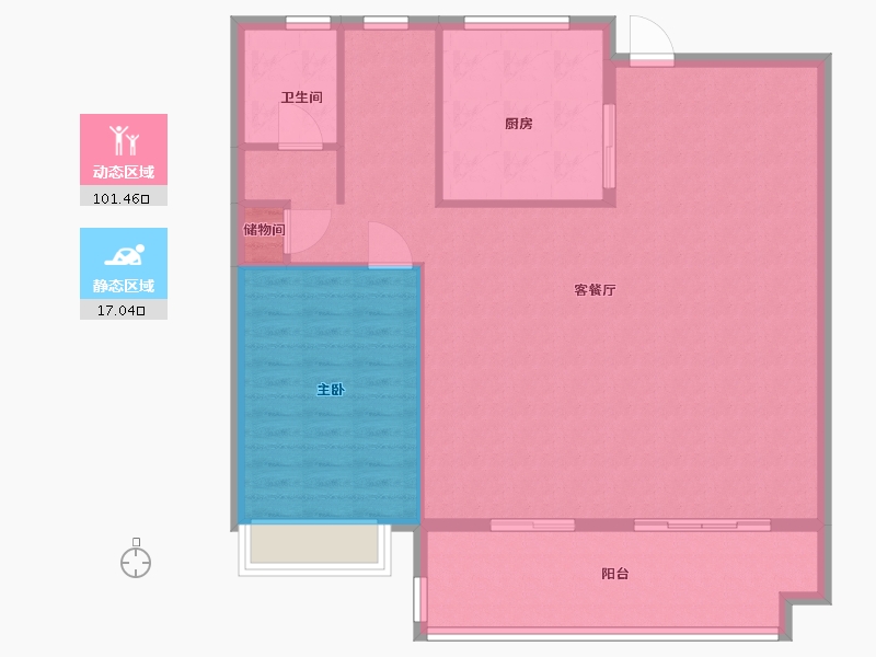 北京-北京市-西府大院-110.00-户型库-动静分区