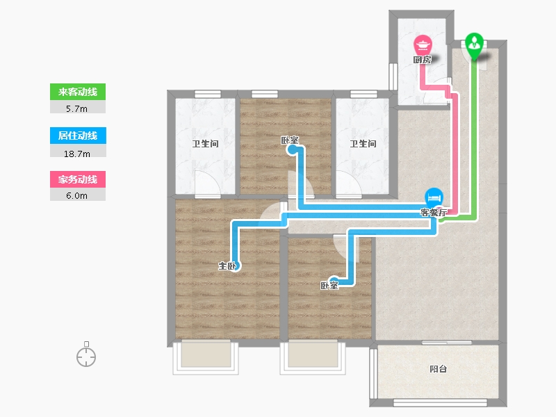 湖北省-孝感市-金域国际-84.07-户型库-动静线