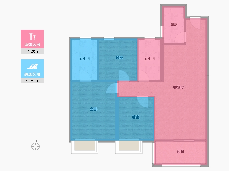 湖北省-孝感市-金域国际-84.07-户型库-动静分区