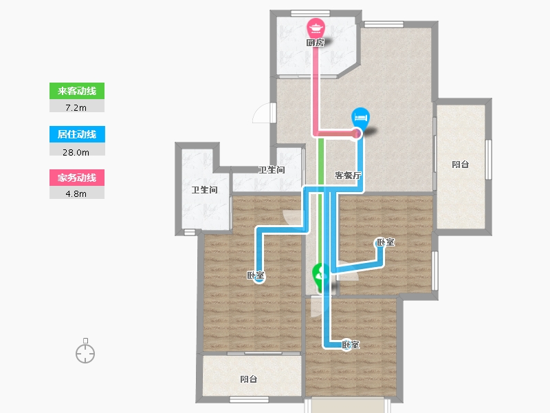 浙江省-宁波市-白金湾-112.48-户型库-动静线