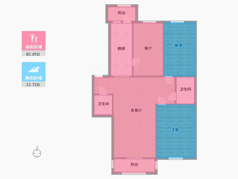 黑龙江省-哈尔滨市-河松小区-三期-107.00-户型库-动静分区