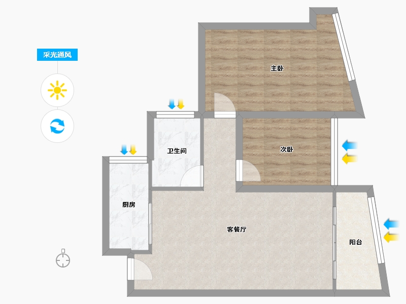 广东省-深圳市-金成时代家园-66.17-户型库-采光通风