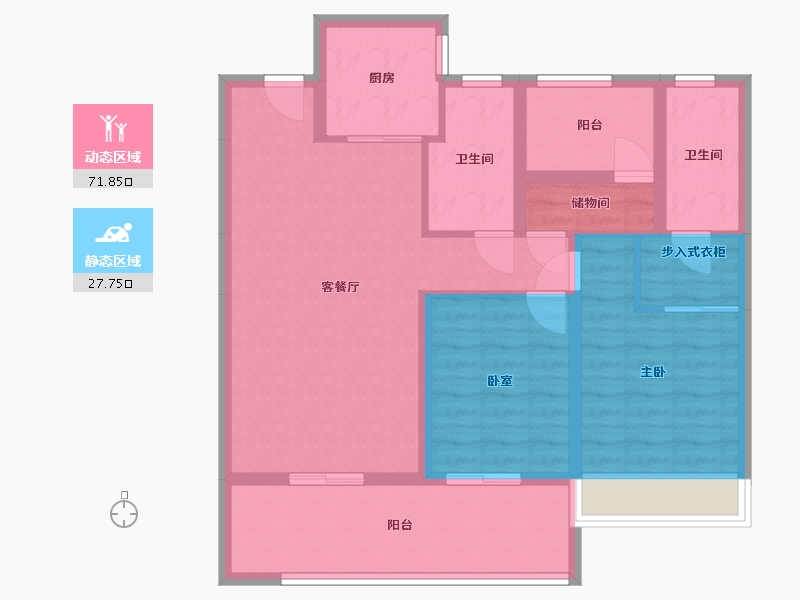 贵州省-黔南布依族苗族自治州-江南黔园-88.00-户型库-动静分区