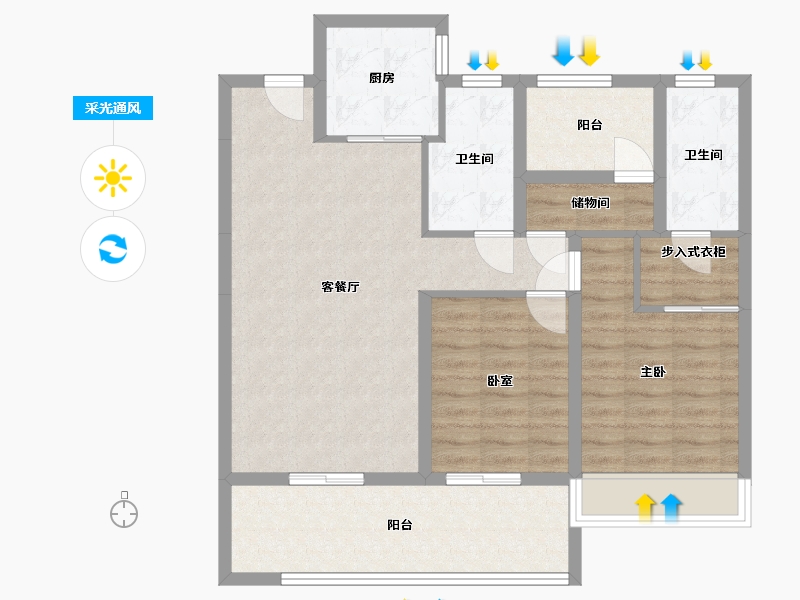 贵州省-黔南布依族苗族自治州-江南黔园-88.00-户型库-采光通风