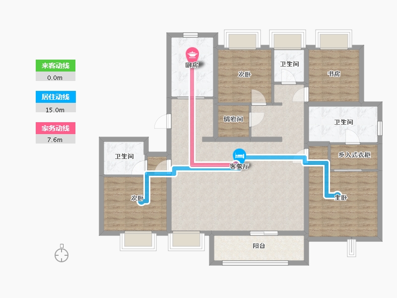 上海-上海市-汇成南街里-137.60-户型库-动静线